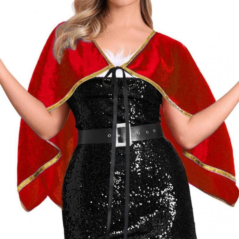 Halloween hot sale women s velvet shawl tie-up gold trim cape new christmas style One size fits all золотий
Halloween hot sale women s velvet shawl tie-up gold trim cape new christmas style One size fits all золотий