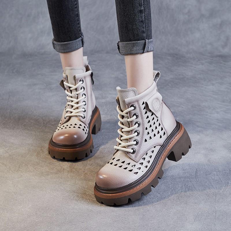 Johnature Genuine Leather Hollow-out Boots Retro British Style Thick Soled Boots Breathable Women s Shoes
Johnature Genuine Leather Hollow-out Boots Retro British Style Thick Soled Boots Breathable Women s Shoes