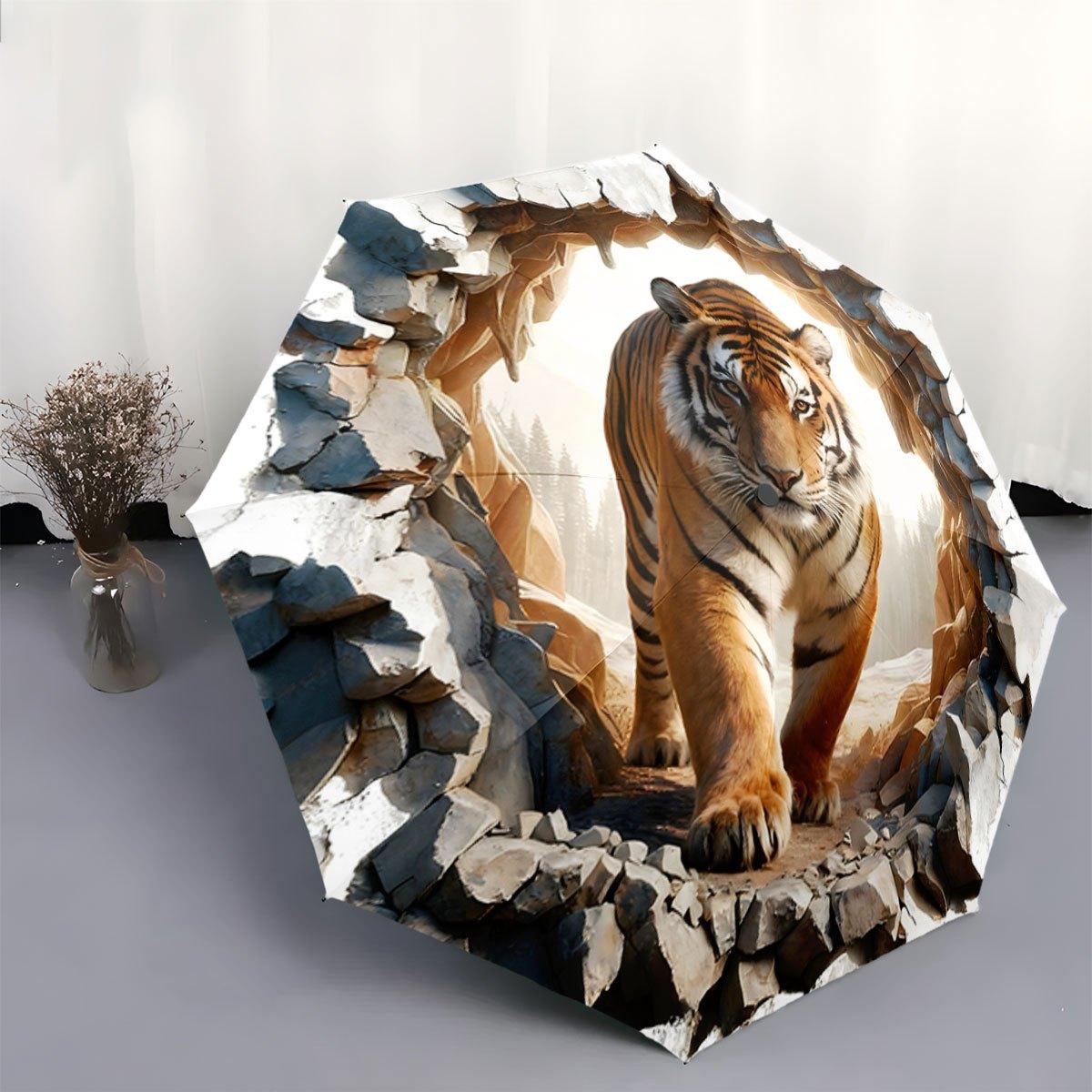 Open/Close Portable Folding Umbrella with Tiger & Forest Design - 8-Rib Compact Travel Umbrella, Windproof Canopy, One-Touch B (as the picture,iron&8K)
Open/Close Portable Folding Umbrella with Tiger & Forest Design - 8-Rib Compact Travel Umbrella, Windproof Canopy, One-Touch B (as the picture,iron&8K)