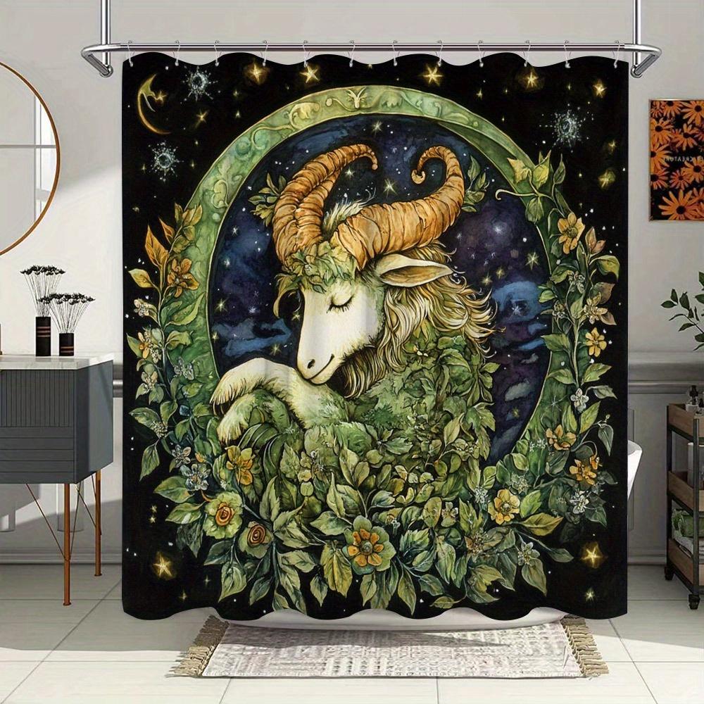 Mystical Goat In Floral Wreath Waterproof Shower Curtain For Modern Bathroom Decor, Stylish And Durable, Perfect For Home Use W60H190(CM)-1 Pcs
Mystical Goat In Floral Wreath Waterproof Shower Curtain For Modern Bathroom Decor, Stylish And Durable, Perfect For Home Use W60H190(CM)-1 Pcs