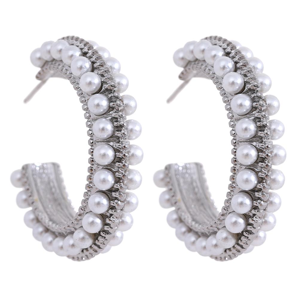 Yhpup Elegant Imitation Pearls Stainless Steel C Shape Geometric Hoop Huggie Earrings Vintage Metal Charm Stylish Jewelry Bijoux
Yhpup Elegant Imitation Pearls Stainless Steel C Shape Geometric Hoop Huggie Earrings Vintage Metal Charm Stylish Jewelry Bijoux