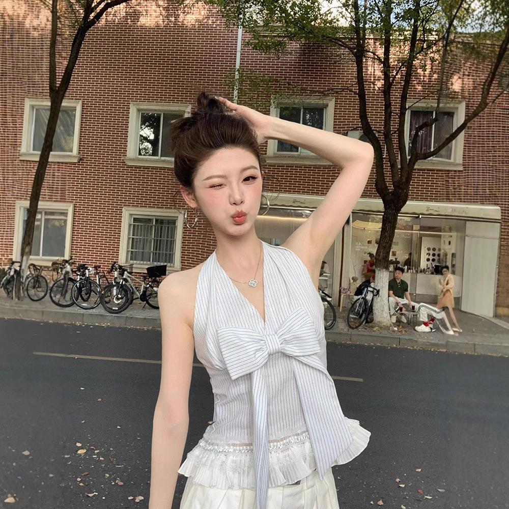 Women s Bow Stripe V-Neck Halter Tank Top - Summer Sleeveless Slimming Outerwear S Premium
Women s Bow Stripe V-Neck Halter Tank Top - Summer Sleeveless Slimming Outerwear S Premium