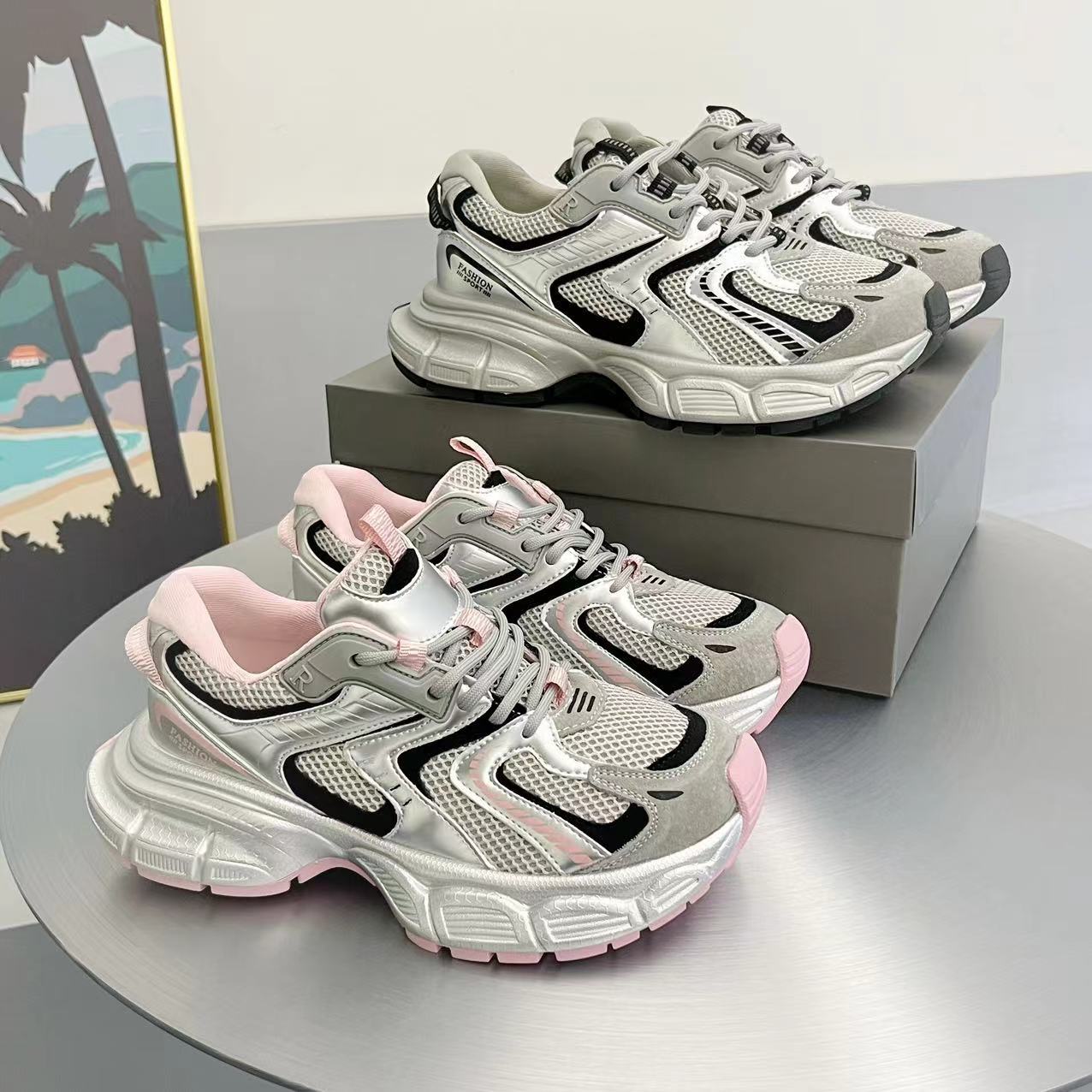 New Slimming Genuine Leather Gray Dad Shoes Trendy Summer New Versatile Mesh Breathable Casual Sports Running
New Slimming Genuine Leather Gray Dad Shoes Trendy Summer New Versatile Mesh Breathable Casual Sports Running