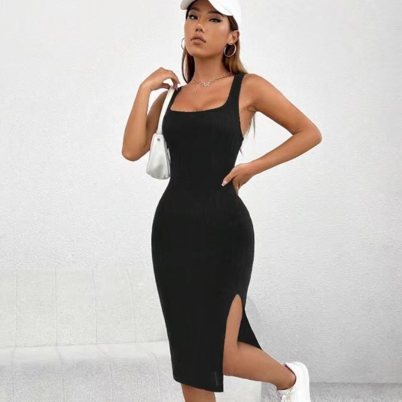 Женское летнее вязаное платье на бретелях, женское платье без рукавов с квадратным вырезом и разрезом сбоку XL чёрный
Женское летнее вязаное платье на бретелях, женское платье без рукавов с квадратным вырезом и разрезом сбоку XL чёрный