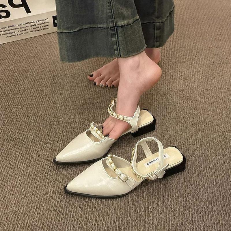 Beautiful pointed head low heel bag head sandals women s 2025 new summer with skirt high heels thick heel Mary Jane single shoes 40 чорний
Beautiful pointed head low heel bag head sandals women s 2025 new summer with skirt high heels thick heel Mary Jane single shoes 40 чорний