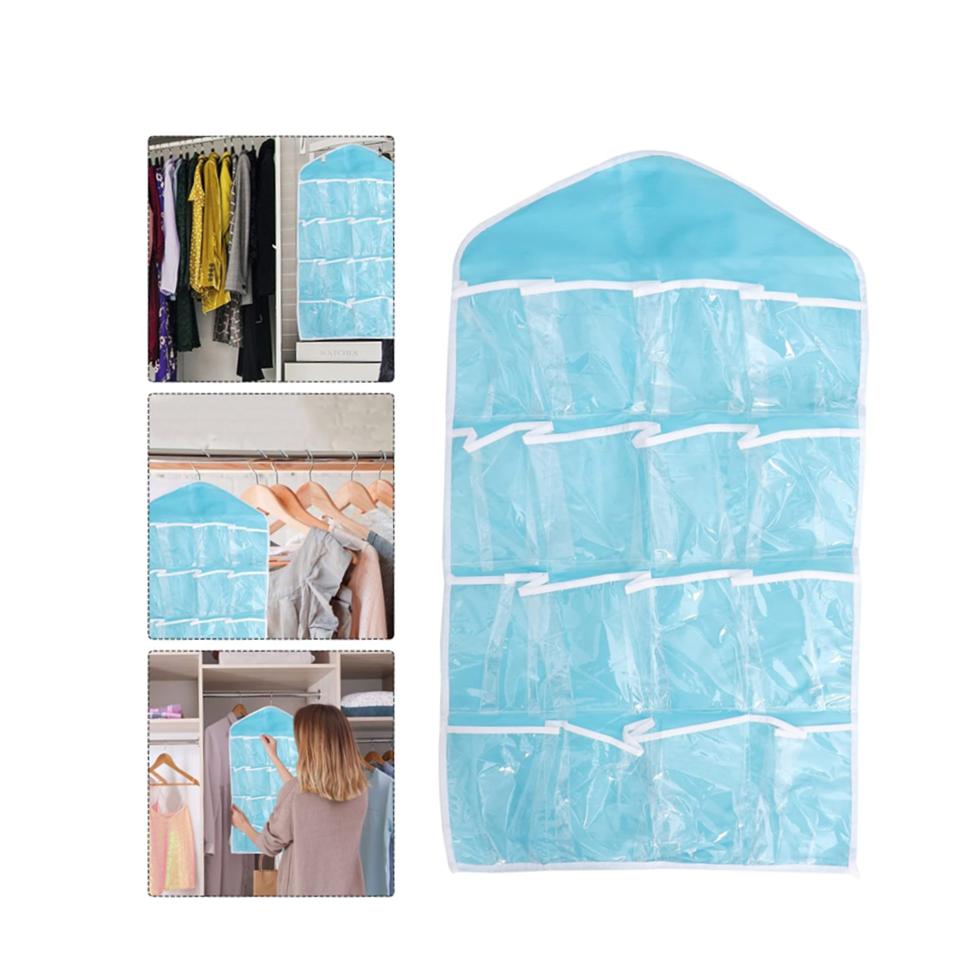 1pcs Portable 16 Grid Closet Multi-role Hanging Bag Socks Bra Underwear Rack Hanger Storage Organizer Storage Box Wall-Mount 1PCS синій
1pcs Portable 16 Grid Closet Multi-role Hanging Bag Socks Bra Underwear Rack Hanger Storage Organizer Storage Box Wall-Mount 1PCS синій
