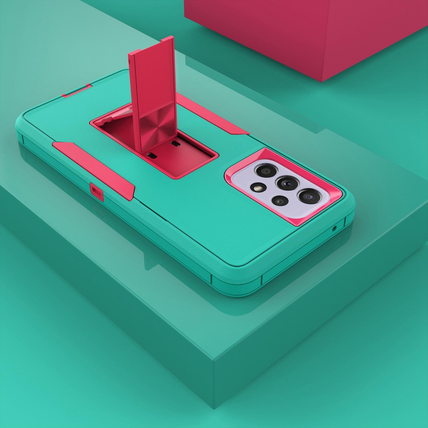 For Samsung Galaxy A53 5G Back Shell,Scratch Resistant PC+TPU Hybrid Phone Cover with Integrated Kickstand Car Mount Metal Sheet Case Teal/Rose
For Samsung Galaxy A53 5G Back Shell,Scratch Resistant PC+TPU Hybrid Phone Cover with Integrated Kickstand Car Mount Metal Sheet Case Teal/Rose