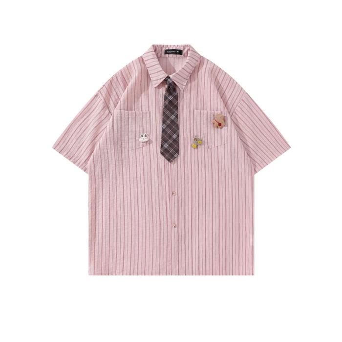 Women s Japanese Retro Academic Striped Tie Short-Sleeve Shirt - Summer 2026 Trendy Loose Top 2XL
Women s Japanese Retro Academic Striped Tie Short-Sleeve Shirt - Summer 2026 Trendy Loose Top 2XL