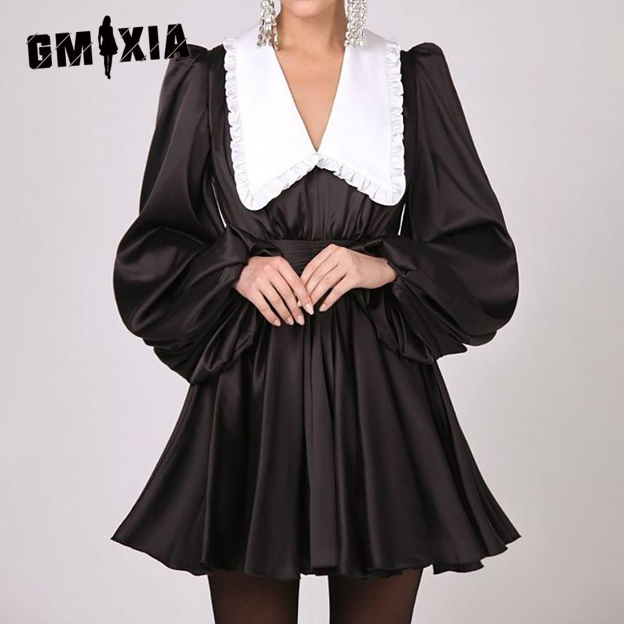 GMXIA Women s Doll Collar Dress Autumn and Winter Annual Temperament Lantern Sleeves with Waist Seal Short Section Evening Dress Skirt
GMXIA Women s Doll Collar Dress Autumn and Winter Annual Temperament Lantern Sleeves with Waist Seal Short Section Evening Dress Skirt