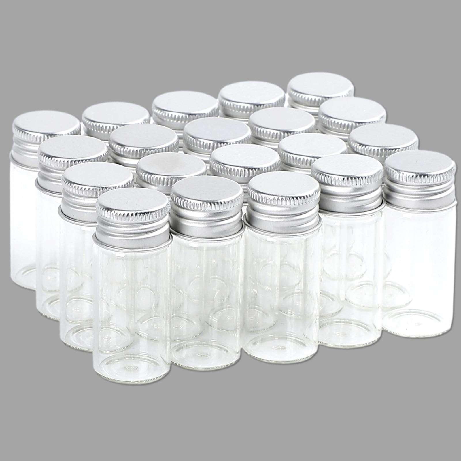 Rubonari Small Glass Bottles with Aluminum Caps, 5ml-25ml, 20 Bottles (Clear, 10ml)
Rubonari Small Glass Bottles with Aluminum Caps, 5ml-25ml, 20 Bottles (Clear, 10ml)