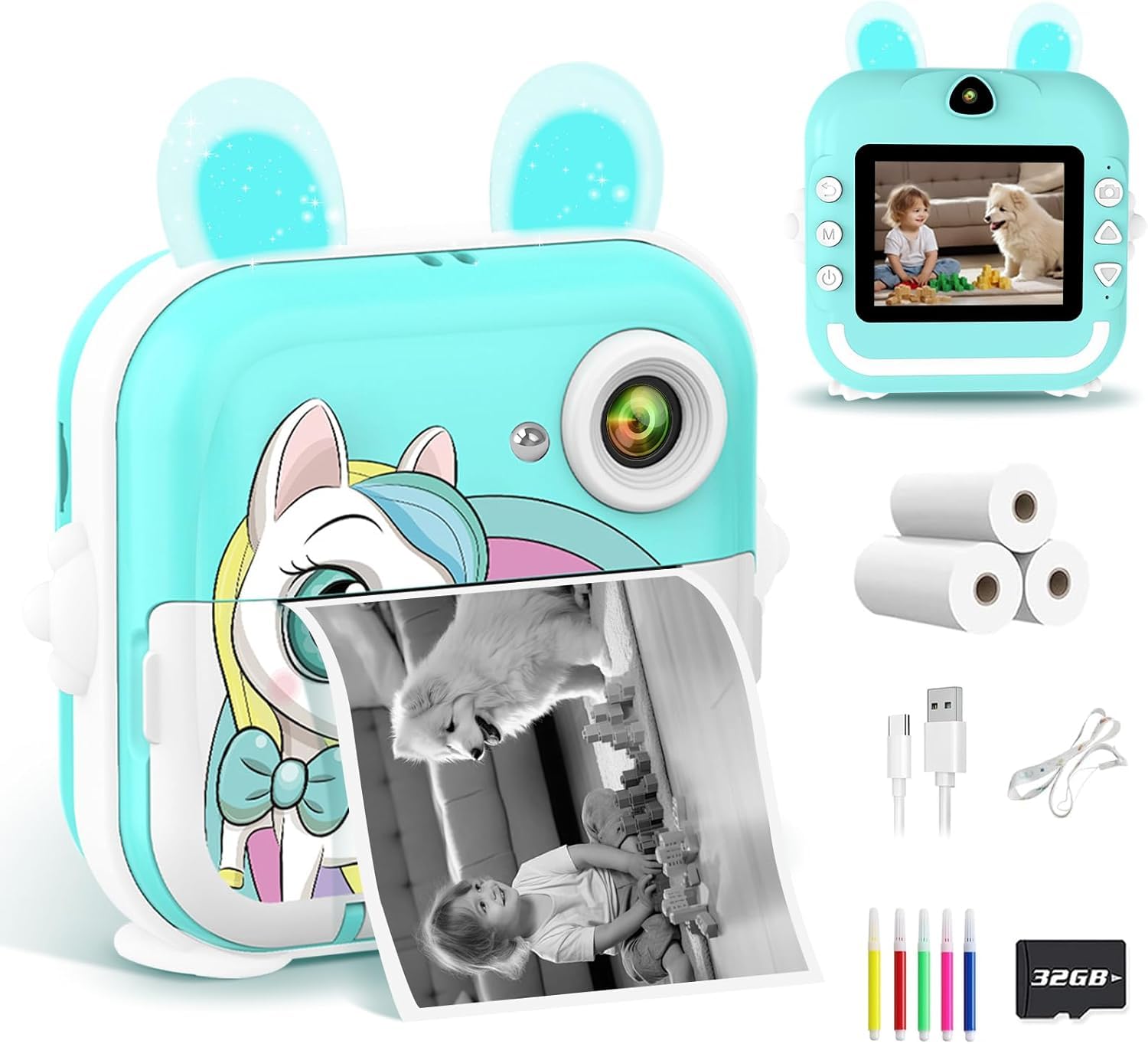 PTHTECHUS Print Toy Instant Print Camera with 48MP 1080P IPS 32GB Memory USB Digital Video Camera for Perfect for Girls and and A Great Gift for Kids синий
PTHTECHUS Print Toy Instant Print Camera with 48MP 1080P IPS 32GB Memory USB Digital Video Camera for Perfect for Girls and and A Great Gift for Kids синий