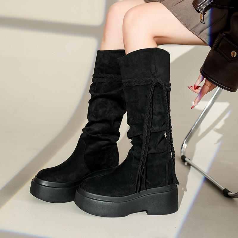 Коричневые ретро-сапоги до колена с толстой подошвой женские новинка 2025 года весна-осень Майяра увеличивающие рост и тонкие рыцарские сапоги 35 чёрный
Коричневые ретро-сапоги до колена с толстой подошвой женские новинка 2025 года весна-осень Майяра увеличивающие рост и тонкие рыцарские сапоги 35 чёрный