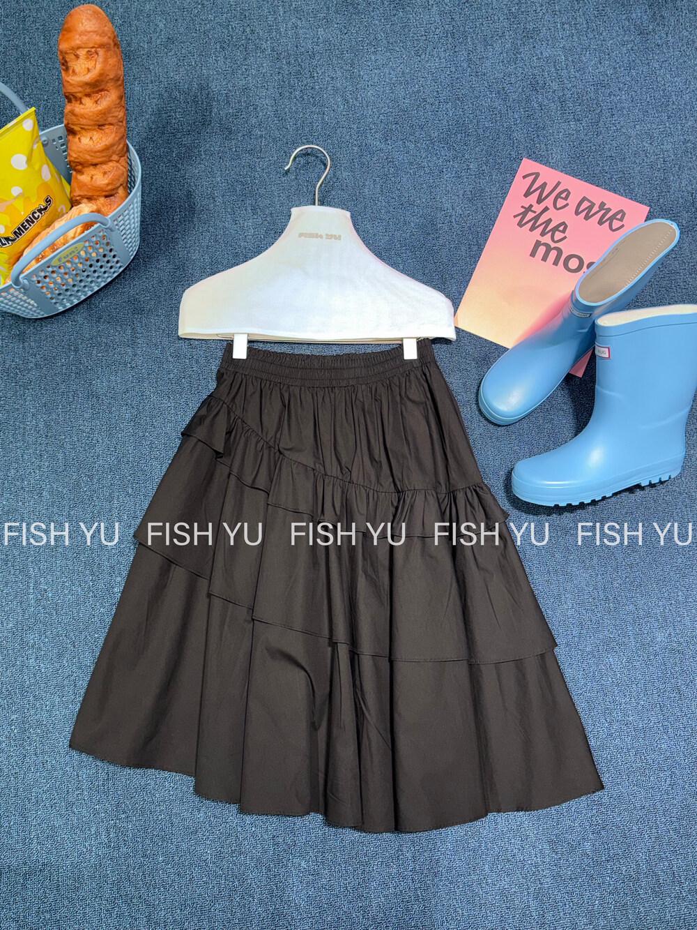 FISHYU Early Spring Korean Style Irregular Solid Color Skirt One Size чорний
FISHYU Early Spring Korean Style Irregular Solid Color Skirt One Size чорний