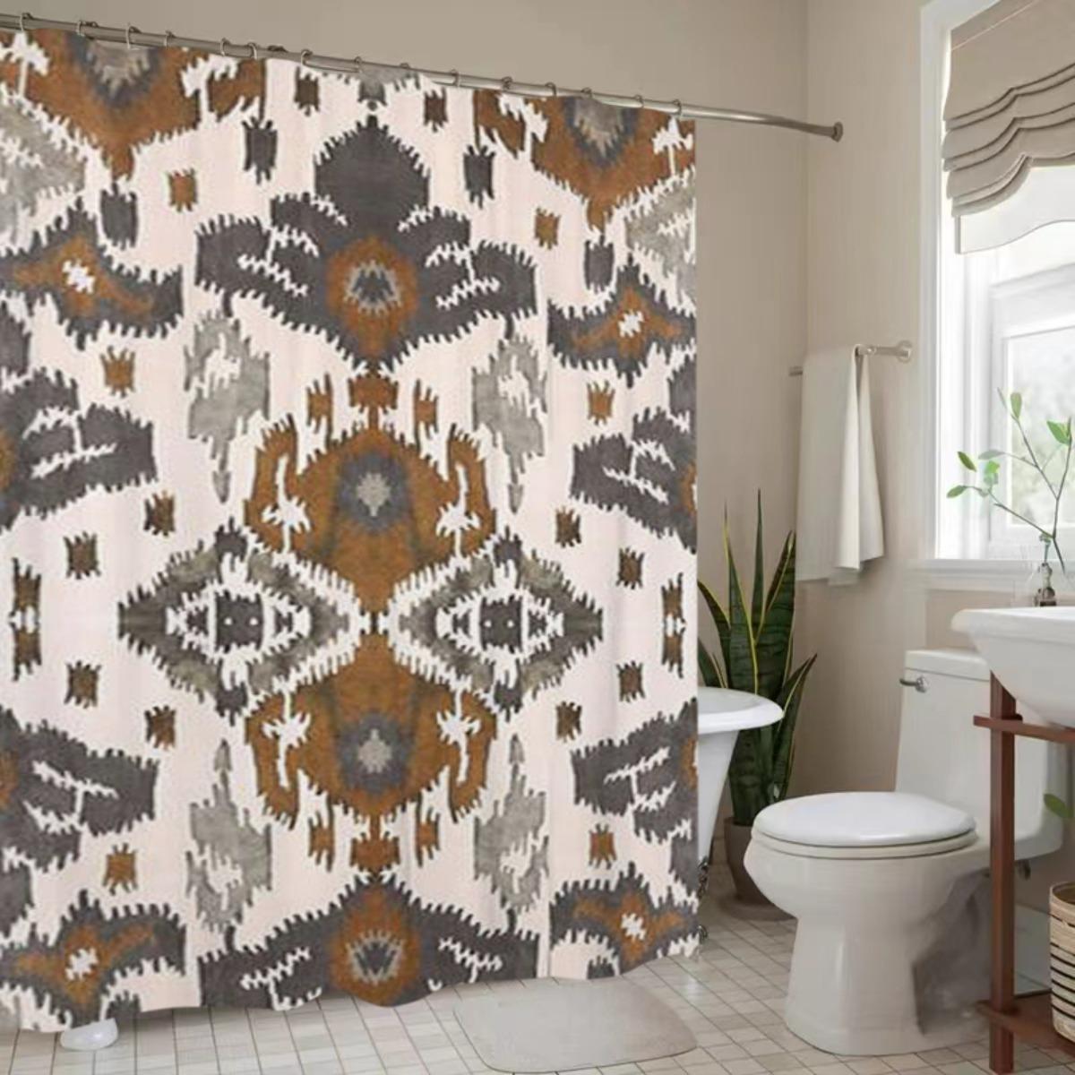 Geometric Textile Curtain - Polyester, Ultra-Wide Rings, Machine Washable, Hooks, Spring Design W60H190(CM)-1 Pcs
Geometric Textile Curtain - Polyester, Ultra-Wide Rings, Machine Washable, Hooks, Spring Design W60H190(CM)-1 Pcs