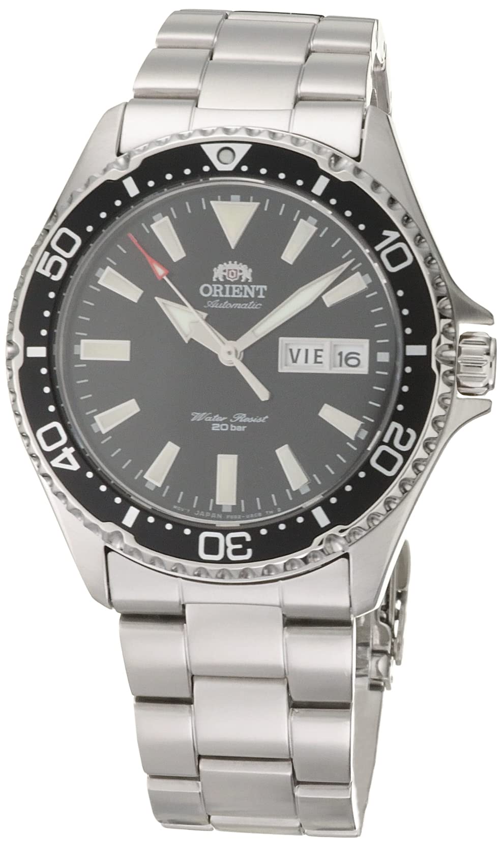 ORIENT RA-AA0001B Men s Kamasu Stainless Steel Black Bezel Black Dial Automatic Dive Watch
ORIENT RA-AA0001B Men s Kamasu Stainless Steel Black Bezel Black Dial Automatic Dive Watch
