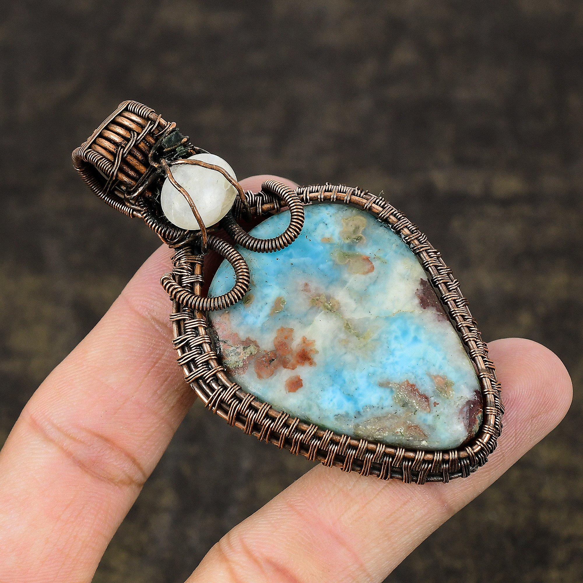 Подвеска Natural Republic Larimar, лунный камень, медная проволока, 3,07 дюйма, F7D51
Подвеска Natural Republic Larimar, лунный камень, медная проволока, 3,07 дюйма, F7D51