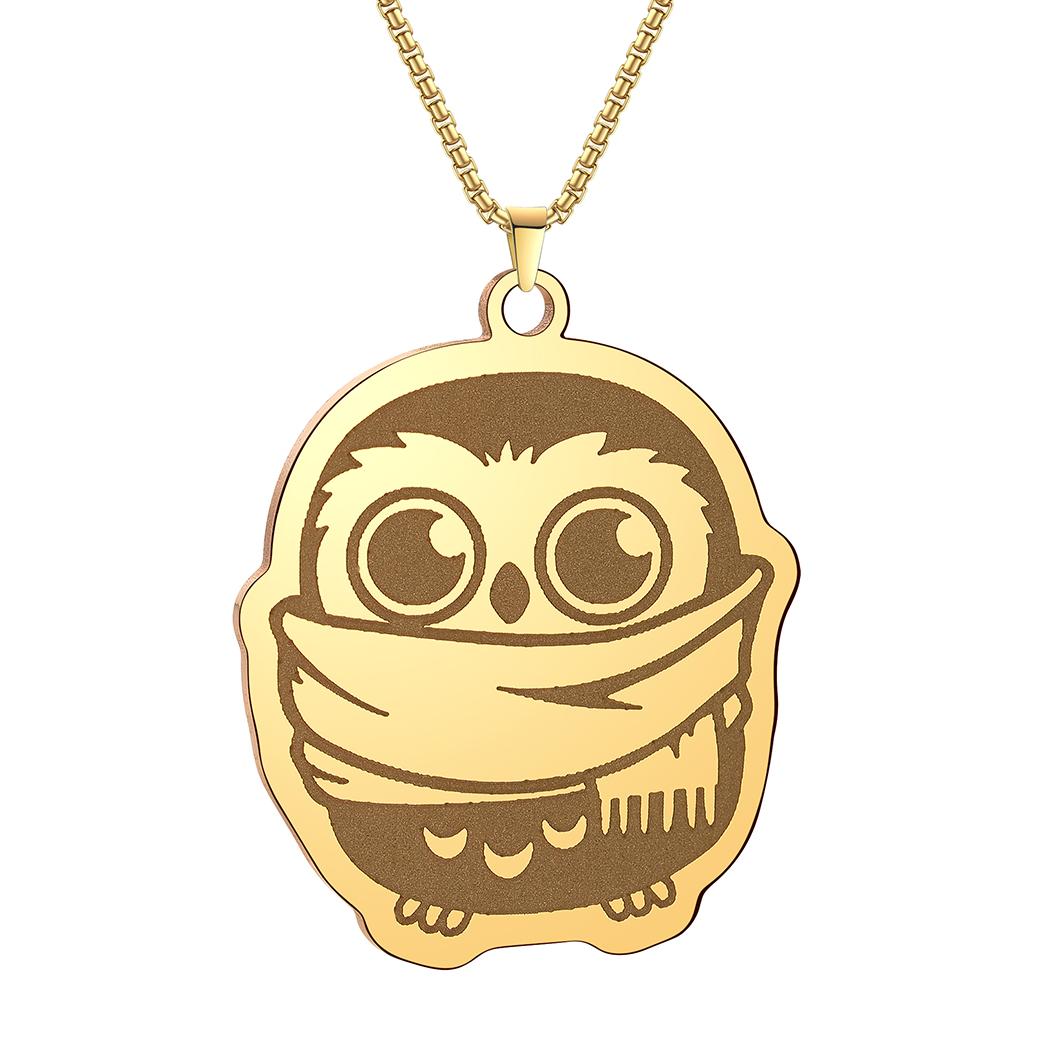 Kinitial Cute Bird Owl With Big Scarf Cartoon Necklace Chain Women Men Stainless Steel Animal Pendant Necklace
Kinitial Cute Bird Owl With Big Scarf Cartoon Necklace Chain Women Men Stainless Steel Animal Pendant Necklace