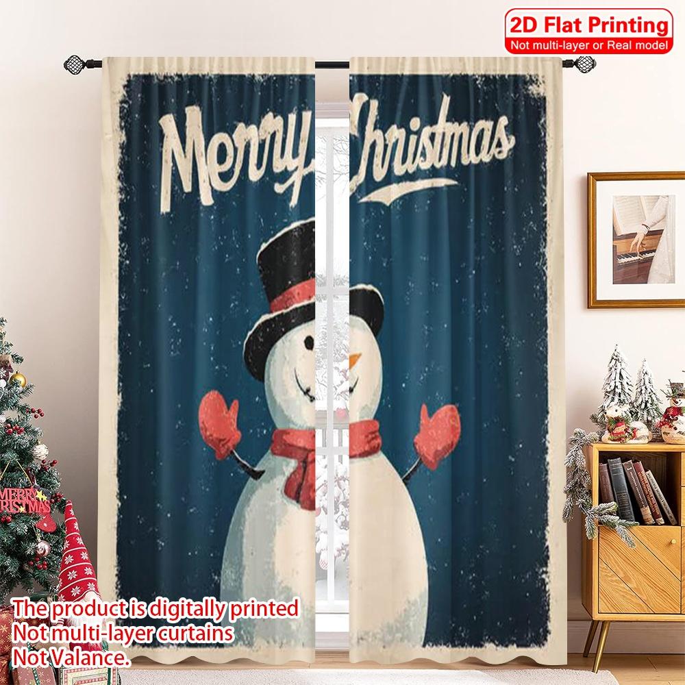 Set Of 2 Flat Printing Christmas Curtains Merry Snowman Durable Polyester Fabric Without Electricity Versatile Use Curtain W100*H70(CM)-Grommet top&1PCS
Set Of 2 Flat Printing Christmas Curtains Merry Snowman Durable Polyester Fabric Without Electricity Versatile Use Curtain W100*H70(CM)-Grommet top&1PCS