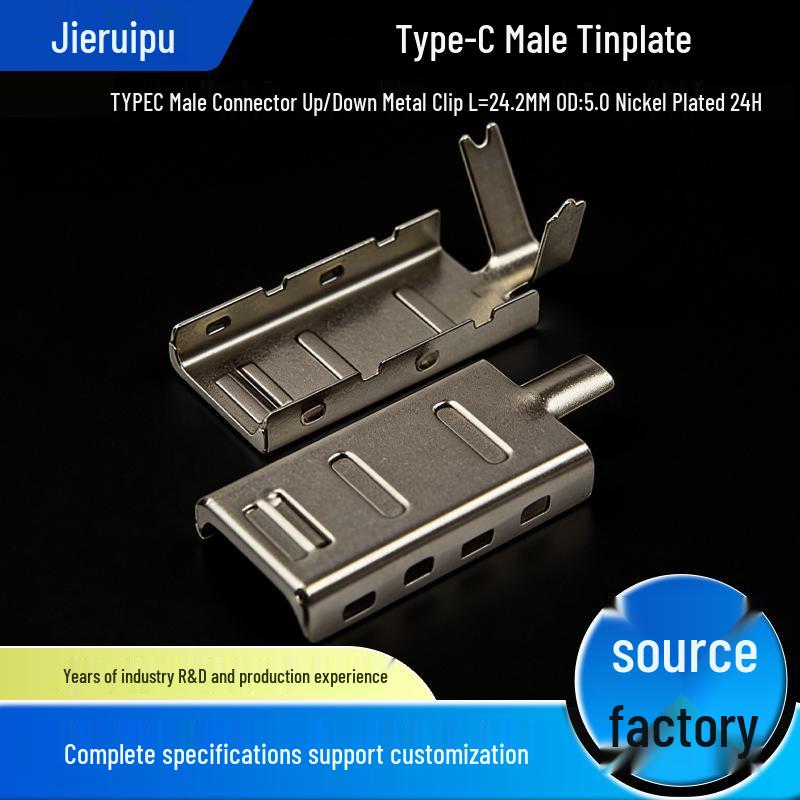 Type-C Male Connector with Tin-Plated Terminal and Nickel-Plated Iron Shell
Type-C Male Connector with Tin-Plated Terminal and Nickel-Plated Iron Shell