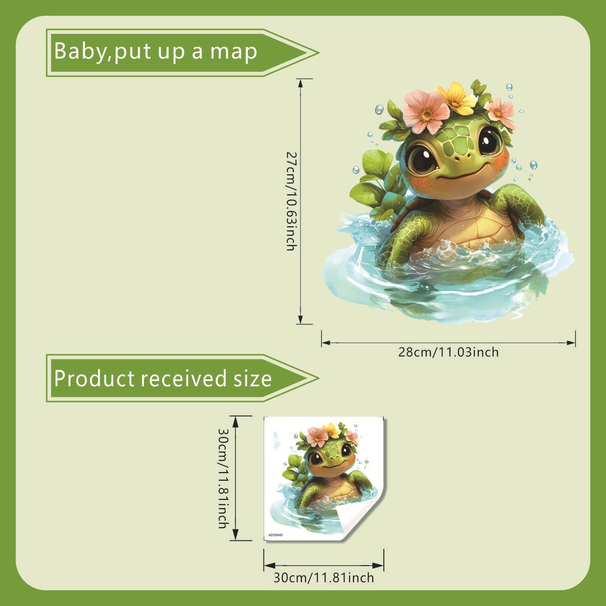 Cute Turtle with Hair Bow Toilet Stickers, Waterproof Self-Adhesive for Bathroom Decor, Sweet Marine Animal Decals 30x30cm різнокольоровий
Cute Turtle with Hair Bow Toilet Stickers, Waterproof Self-Adhesive for Bathroom Decor, Sweet Marine Animal Decals 30x30cm різнокольоровий