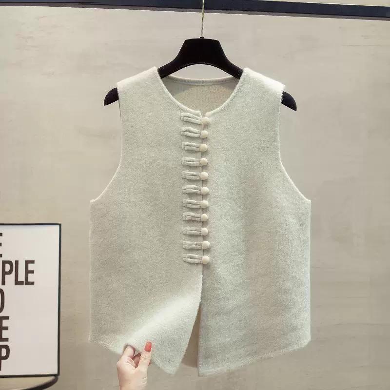 Весна Осень Круглый вырез Однотонный кардиган на пуговицах Безрукавный свитер Вязаный жилет Женская одежда Базовые топы 2XL
Весна Осень Круглый вырез Однотонный кардиган на пуговицах Безрукавный свитер Вязаный жилет Женская одежда Базовые топы 2XL