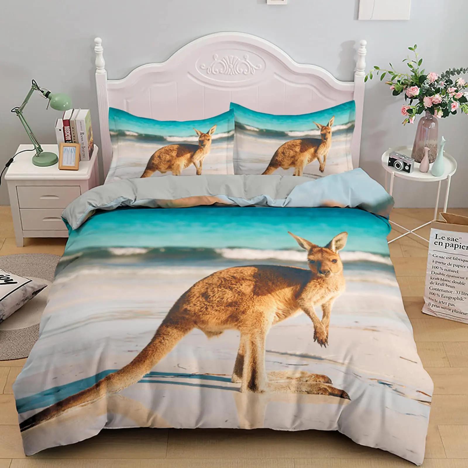 Kangaroo Duvet Cover King Queen Tropical Seaside Beach Landscape Bedding Set Kids Teens Adults Blue Ocean Polyester Quilt Cover 70x133cm 2pcs
Kangaroo Duvet Cover King Queen Tropical Seaside Beach Landscape Bedding Set Kids Teens Adults Blue Ocean Polyester Quilt Cover 70x133cm 2pcs