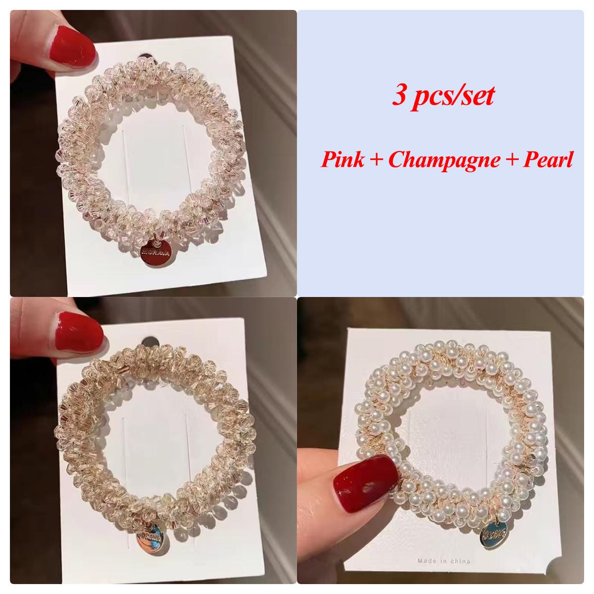 3PCS Pearl Crystal Scrunchie Pack Товсті міцні еластичні гумки для волосся Жіночі аксесуари з золотими монетами Елегантний тримач для хвостика Нове
3PCS Pearl Crystal Scrunchie Pack Товсті міцні еластичні гумки для волосся Жіночі аксесуари з золотими монетами Елегантний тримач для хвостика Нове