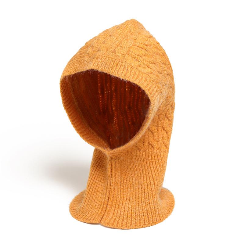 Одна шапка и шейный платок зимой, езда на улице, теплая защитная шапка для ушей, вязание из шерсти, шейный платок и твердые жареные жгуты из теста One Size