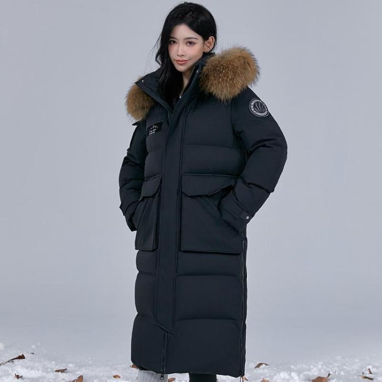 Elegant Women Winter Down Jacket with Real Fur Collar Hooded Long Coat Warm Thick White Duck Down Outerwear M чорний
Elegant Women Winter Down Jacket with Real Fur Collar Hooded Long Coat Warm Thick White Duck Down Outerwear M чорний