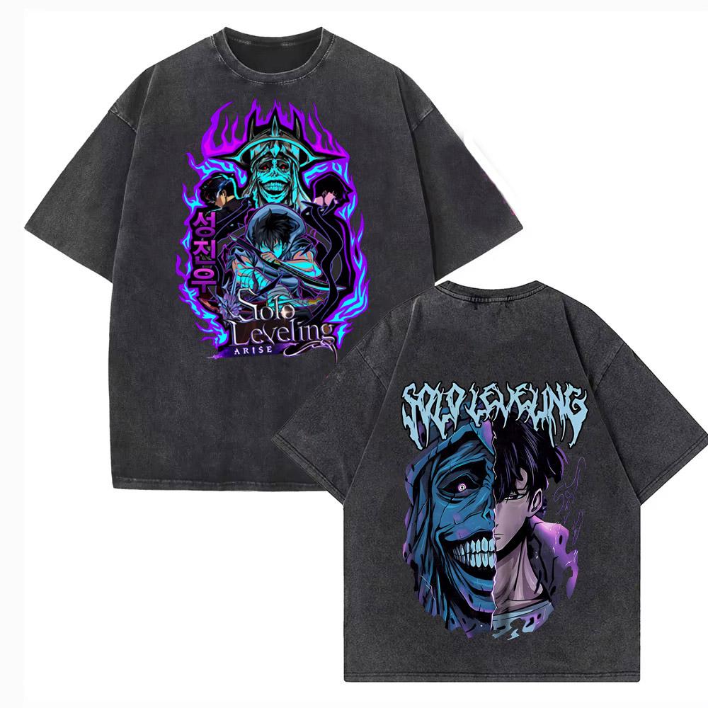 Vintage Washed Japanese Anime Solo Leveling T Shirt Men Sung Jinwoo Cartoon Harajuku Short Sleeve High Quality Cotton Tshirt 4XL
Vintage Washed Japanese Anime Solo Leveling T Shirt Men Sung Jinwoo Cartoon Harajuku Short Sleeve High Quality Cotton Tshirt 4XL