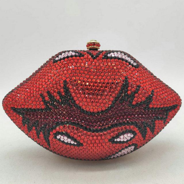 Boutique De FGG Evil Lips Women Mii Crystal Clutch Evening Bags Metal Clutches Rhinestone Wedding Party Purse and Handbags Mini Size
Boutique De FGG Evil Lips Women Mii Crystal Clutch Evening Bags Metal Clutches Rhinestone Wedding Party Purse and Handbags Mini Size
