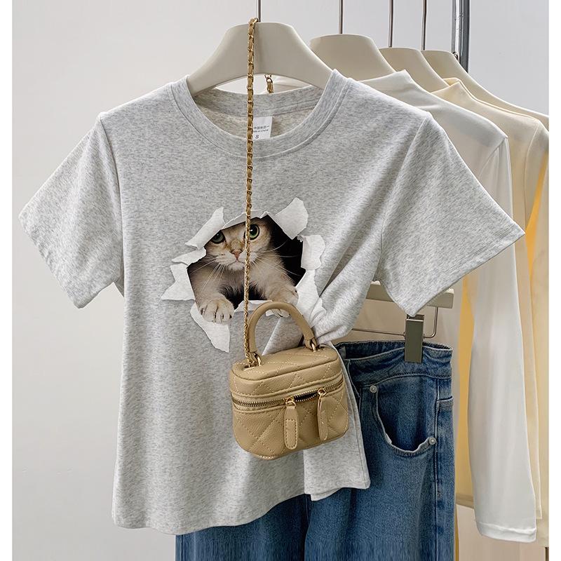 2024 Women s Cat Print Round Neck Slimming T-Shirt - Versatile Summer Top XX-Large
2024 Women s Cat Print Round Neck Slimming T-Shirt - Versatile Summer Top XX-Large