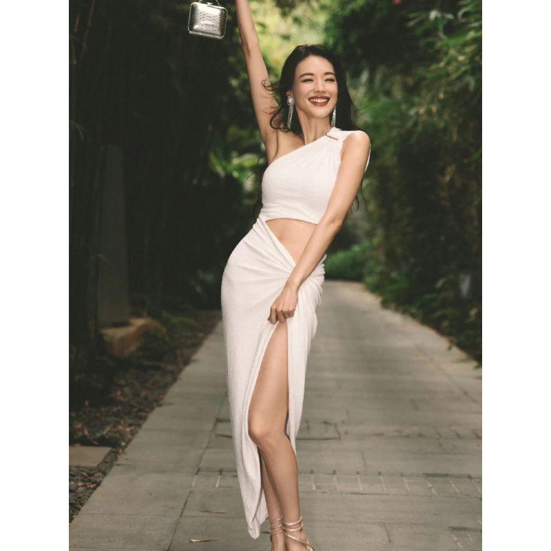 Accessible Luxury Shu Qi Same Style Socialite Birthday Party Dress White L
Accessible Luxury Shu Qi Same Style Socialite Birthday Party Dress White L