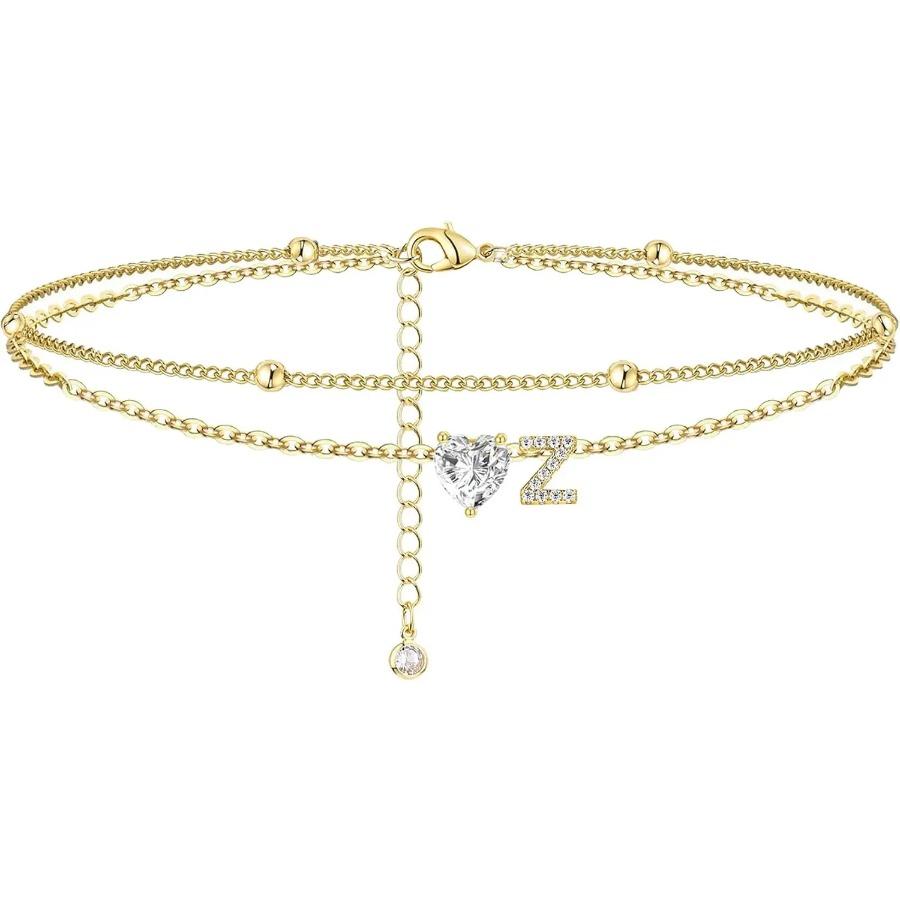 Женские браслеты на щиколотку Водонепроницаемые Позолоченные 14K Изящные многослойные браслеты-цепочки на ногу с инициалом CZ и сердечком Летние пляжные украшения
Женские браслеты на щиколотку Водонепроницаемые Позолоченные 14K Изящные многослойные браслеты-цепочки на ногу с инициалом CZ и сердечком Летние пляжные украшения