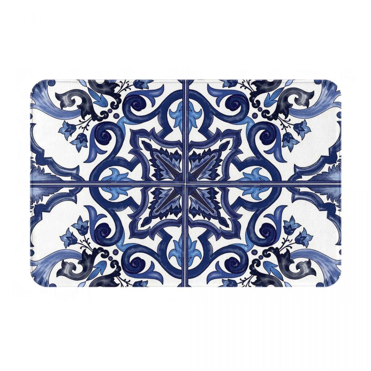 Blue Ornate Floral Carpet Mediterranean Sicilian Tile Doormat Floor Mat Rug for Kitchen Entrance Bedroom Non-slip Floor Mat 40x60cm
Blue Ornate Floral Carpet Mediterranean Sicilian Tile Doormat Floor Mat Rug for Kitchen Entrance Bedroom Non-slip Floor Mat 40x60cm