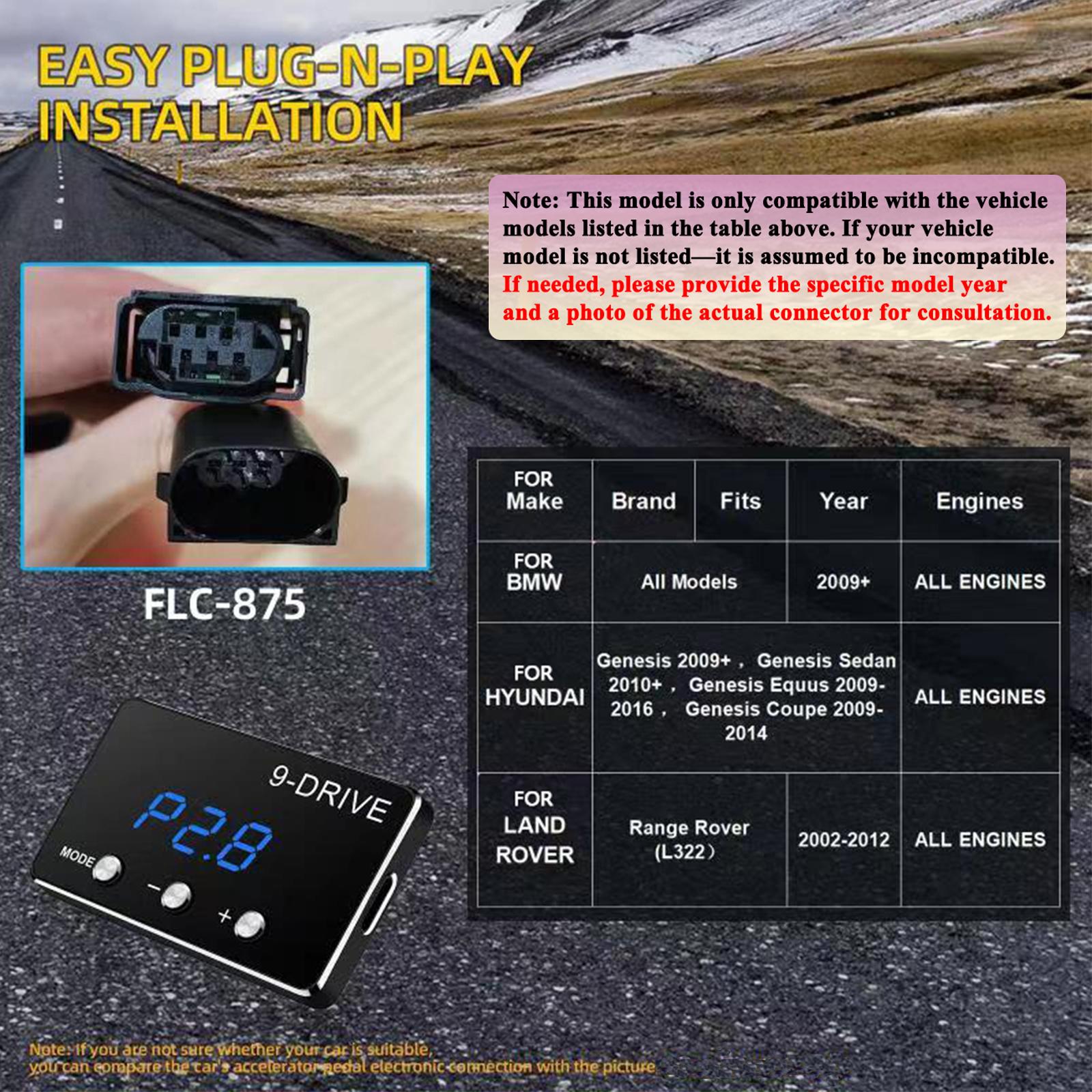 Car Electronic Throttle Controller Accelerator Tuning 9 Drives 5 Modes Racing Accelerator Potent Booster For BMW For Ford Ranger FLC-875
Car Electronic Throttle Controller Accelerator Tuning 9 Drives 5 Modes Racing Accelerator Potent Booster For BMW For Ford Ranger FLC-875