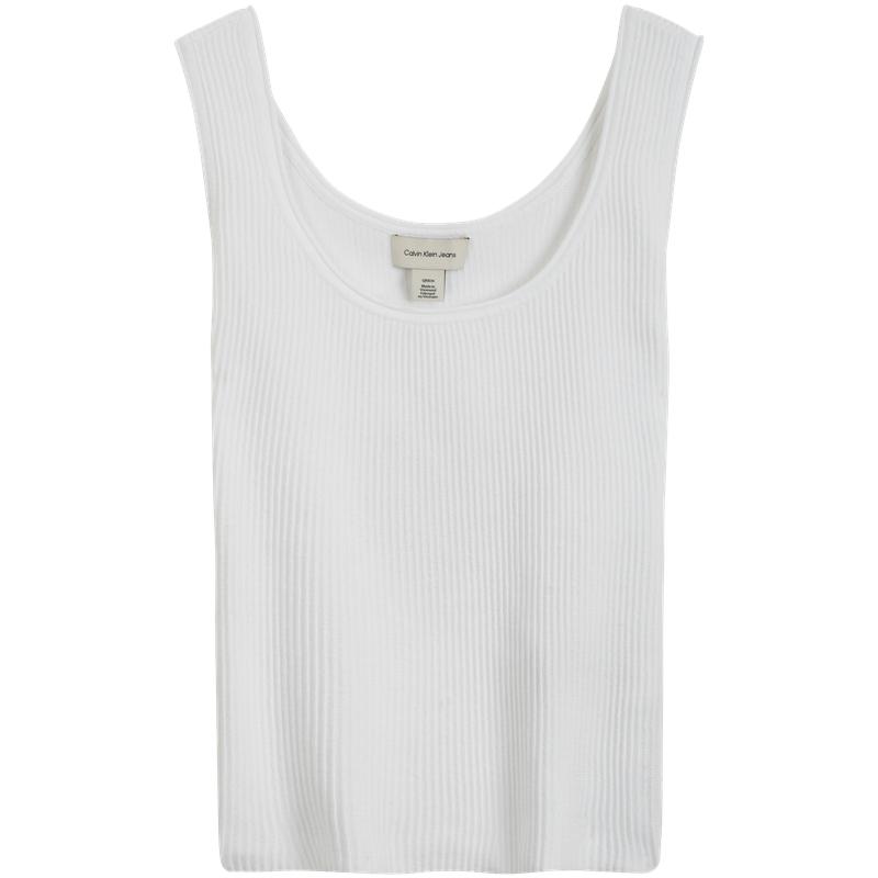 Calvin Klein Logo Jacquard U-Neck Sleeveless Knit Top Women tops Moonlight-White 47B318G M
Calvin Klein Logo Jacquard U-Neck Sleeveless Knit Top Women tops Moonlight-White 47B318G M