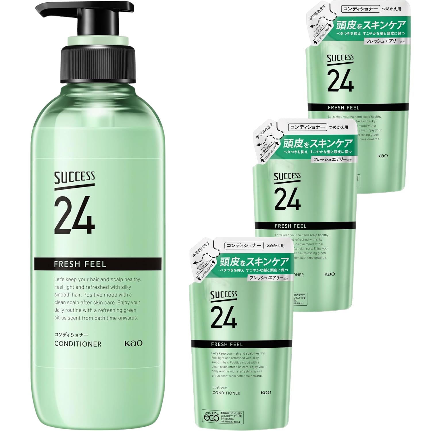 Kao Success 24 Fresh Feel Conditioner 400ml Refill 320ml 1 body 3 refills set 8LINK + +
Kao Success 24 Fresh Feel Conditioner 400ml Refill 320ml 1 body 3 refills set 8LINK + +