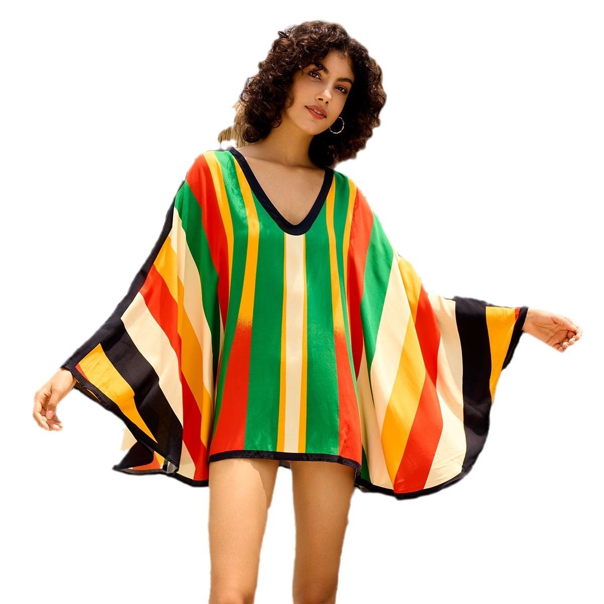 Пляжные топы в радужную полоску с принтом, накидки для купальников, летняя туника с рукавами «летучая мышь», пляжные праздничные купальные костюмы One Size разноцветный
Пляжные топы в радужную полоску с принтом, накидки для купальников, летняя туника с рукавами «летучая мышь», пляжные праздничные купальные костюмы One Size разноцветный