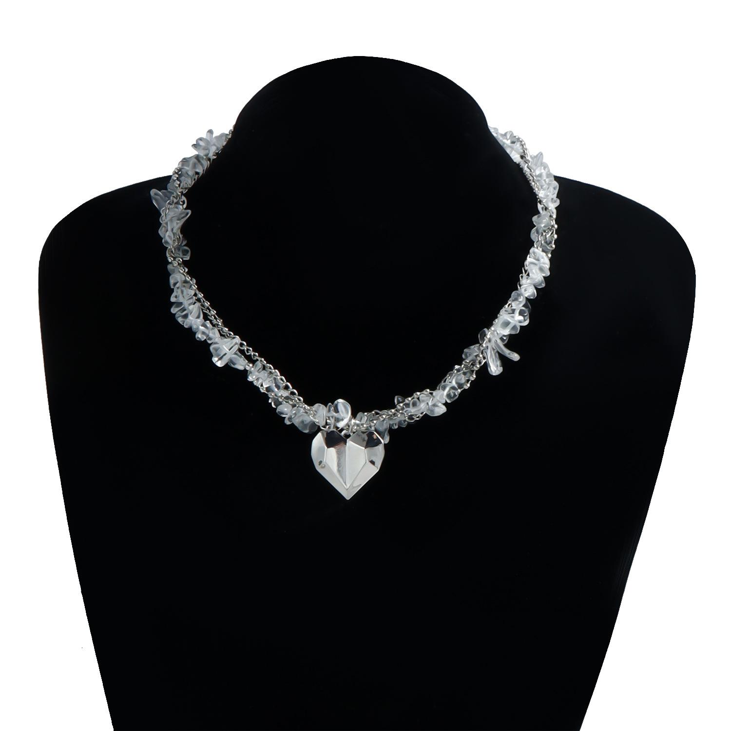 Heart Pendant Necklace for Women Boho Geometric Baroque Transparent Crystal Chain Jewelry
Heart Pendant Necklace for Women Boho Geometric Baroque Transparent Crystal Chain Jewelry
