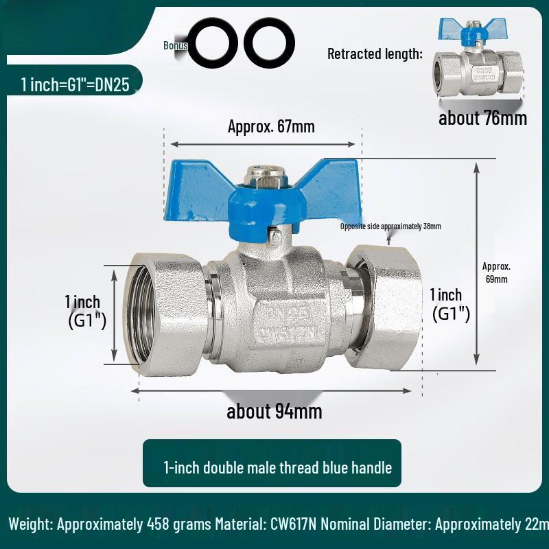 Jun Ding Ying 1-inch Full Copper Double Union Ball Valve
Jun Ding Ying 1-inch Full Copper Double Union Ball Valve