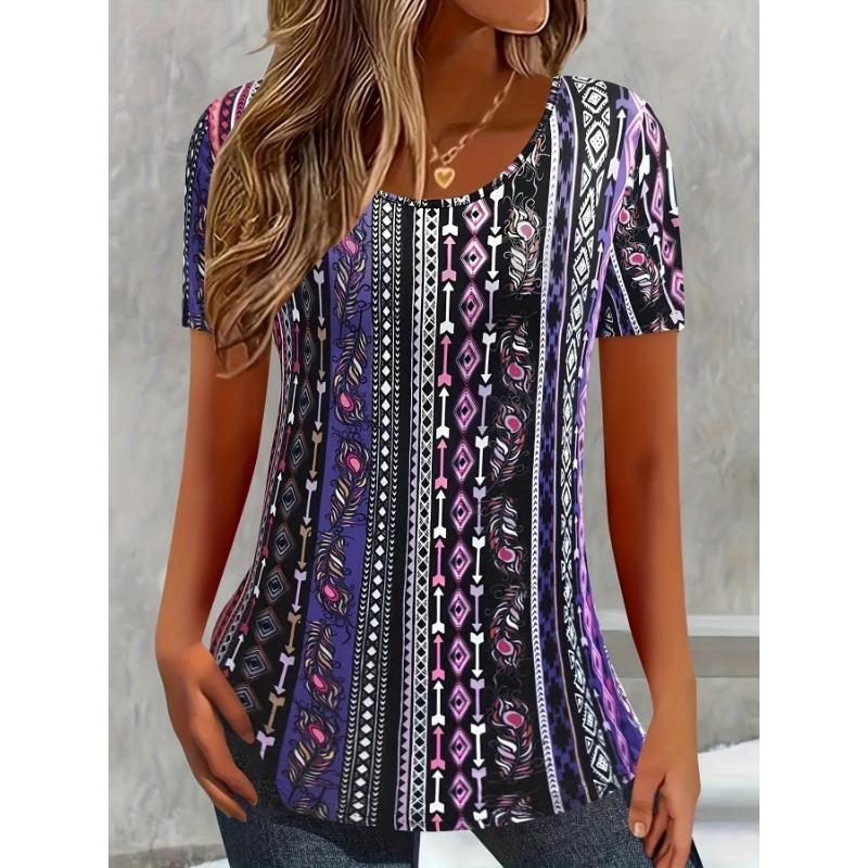 Women s casual vacation T-shirt - black and white printed short-sleeved round-neck top XL
Women s casual vacation T-shirt - black and white printed short-sleeved round-neck top XL