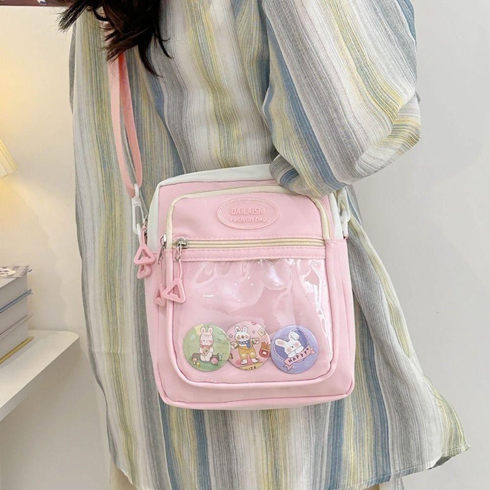 Japanese Style Crossbody Bag Multi-layer Transparent Badge Show Bag Kawaii Harajuku Ita Bag Female рожевий
Japanese Style Crossbody Bag Multi-layer Transparent Badge Show Bag Kawaii Harajuku Ita Bag Female рожевий