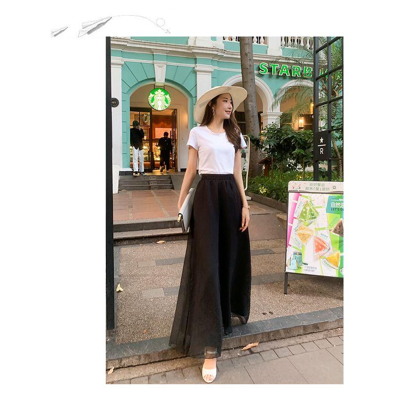 Summer New Casual Chiffon Elastic Waist Wide Leg Pants Black S
Summer New Casual Chiffon Elastic Waist Wide Leg Pants Black S