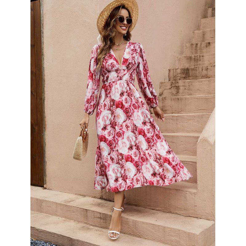 French Style Gentle Accessible Luxury Platycodon Grandiflorum Chiffon Red Tea Rose New Chinese Style Female Pure Desire Mid Length Long Length Picture Color S
French Style Gentle Accessible Luxury Platycodon Grandiflorum Chiffon Red Tea Rose New Chinese Style Female Pure Desire Mid Length Long Length Picture Color S