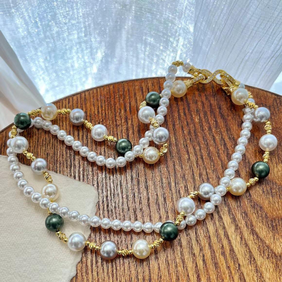 Retro Split Double-Layer Four-Season Mixed Color Shijia Round Pearl Twist Buckle Necklace Light Luxury High-End Sense
Retro Split Double-Layer Four-Season Mixed Color Shijia Round Pearl Twist Buckle Necklace Light Luxury High-End Sense