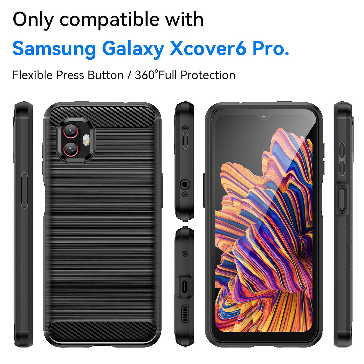 For Samsung Galaxy Xcover6 Pro 5G/Xcover Pro 2 5G Anti-drop TPU Phone Case Carbon Fiber Texture Brushed Surface Wear-resistant Cover Black
For Samsung Galaxy Xcover6 Pro 5G/Xcover Pro 2 5G Anti-drop TPU Phone Case Carbon Fiber Texture Brushed Surface Wear-resistant Cover Black