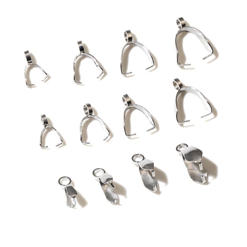 50pcs Stainless Steel 4-sizes Pendant Pinch Bail Clasps Necklace Hooks Clips Connector DIY Jewelry Making Findings 3.5x11mm
50pcs Stainless Steel 4-sizes Pendant Pinch Bail Clasps Necklace Hooks Clips Connector DIY Jewelry Making Findings 3.5x11mm