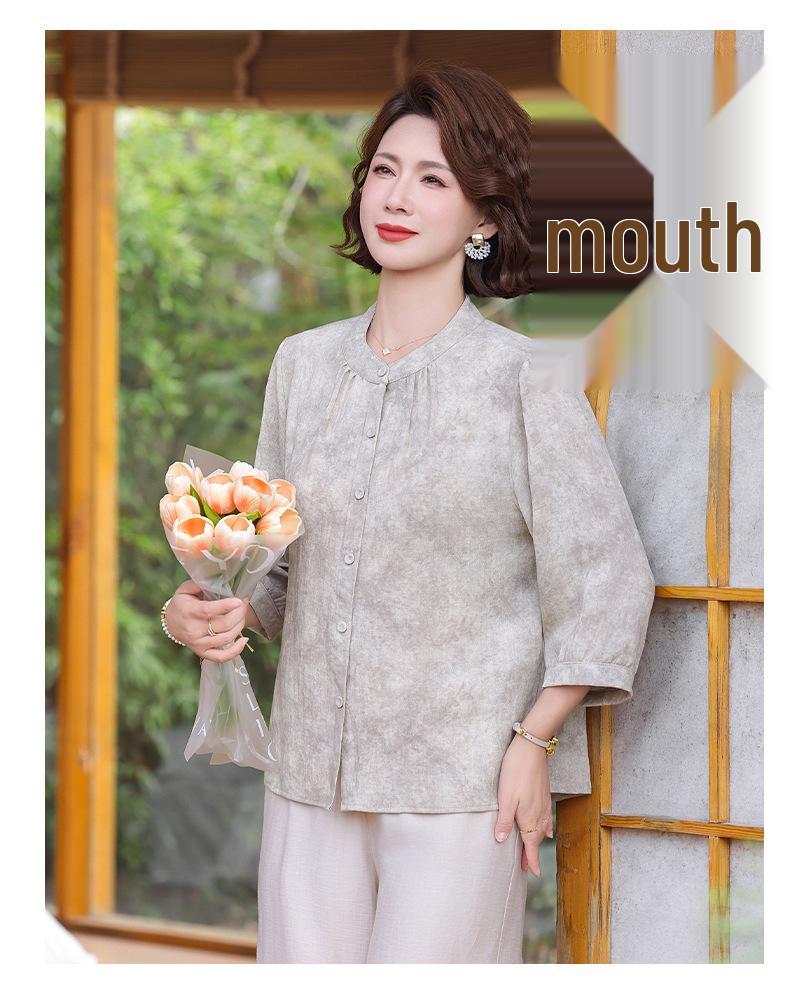 2026 Stylish Seven-Sleeve Top for Middle-Aged Women: Fashionable Stand Collar with Gentle Print, Perfect for Commuting and Casual Wear. XL (Up to 110 lbs) хаки
2026 Stylish Seven-Sleeve Top for Middle-Aged Women: Fashionable Stand Collar with Gentle Print, Perfect for Commuting and Casual Wear. XL (Up to 110 lbs) хаки
