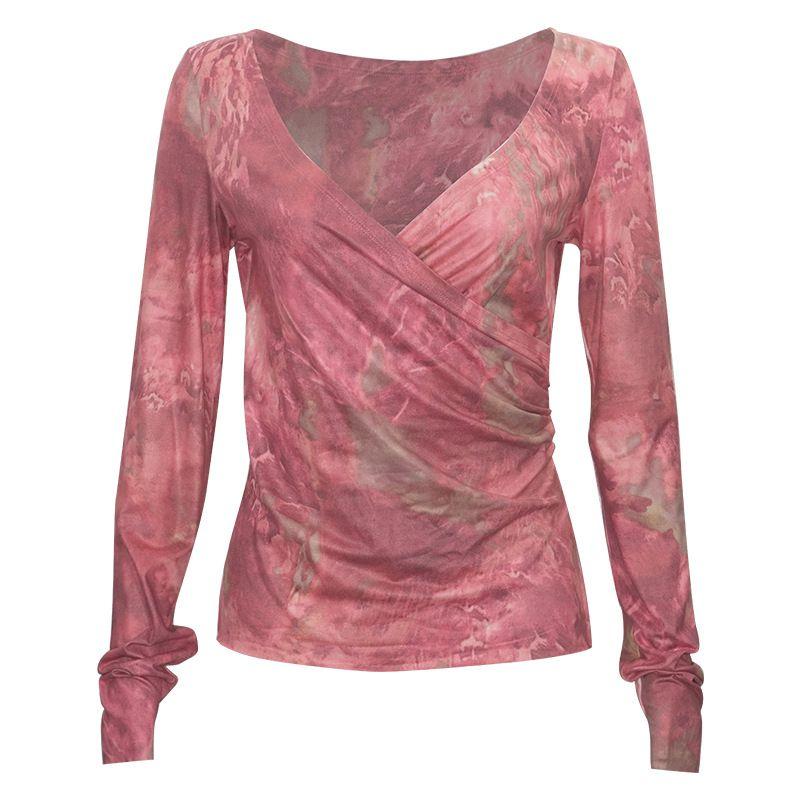 Осенняя новая фиолетовая футболка с V-образным вырезом и плиссированной талией с длинными рукавами S розовый
Осенняя новая фиолетовая футболка с V-образным вырезом и плиссированной талией с длинными рукавами S розовый